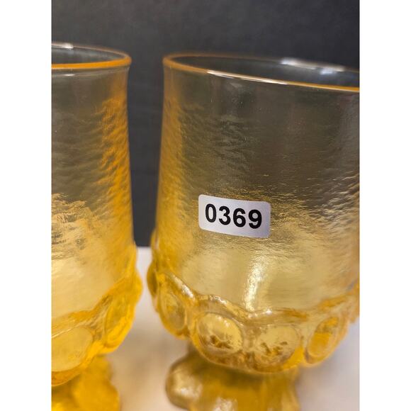 Tiffin Franciscan Madeira. Two Amber / Cornsilk Wine Water Goblets 5 1/2" - Picture 6 of 6